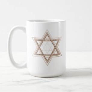 Star of David Elegant Gold and White Modern Coffee Mug