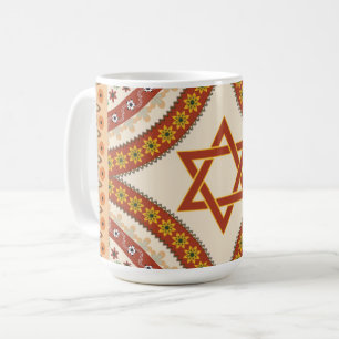 Star of David Elegant Vintage Floral Jewish Art Coffee Mug