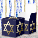 Star of David Favour Box<br><div class="desc">Gold Star of David on navy blue background.</div>