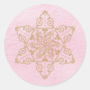Star of David Filigree on Pink Wash Sticker