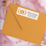 Star of David Floral Jewish Return Address Label<br><div class="desc">Hand drawn star and florals by me for you. Great for a bat mitzvah or Jewish wedding or Hanukkah or other event. For more designs and colours check my shop! Or let me know if you'd like something custom.  Ask if you don't find what you need! :)</div>