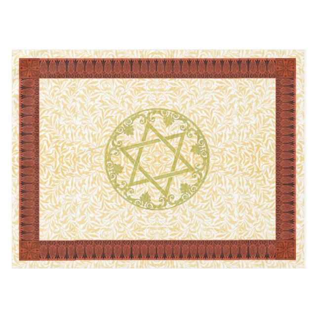 Star of David Flower Border Tablecloth (Front (Horizontal))