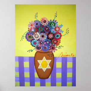 Star of David Flowers Poster