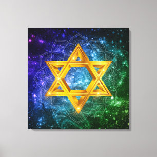 Star of David Galaxy - Magen David Stretched Canvas Print