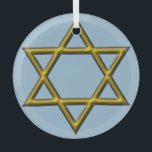 Star of David Glass Tree Decoration<br><div class="desc">Let the shield of David protect your home!</div>