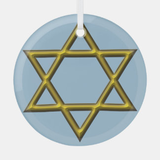Star of David Glass Tree Decoration