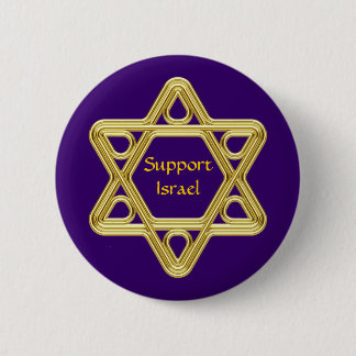Star of David Gold 6 Cm Round Badge