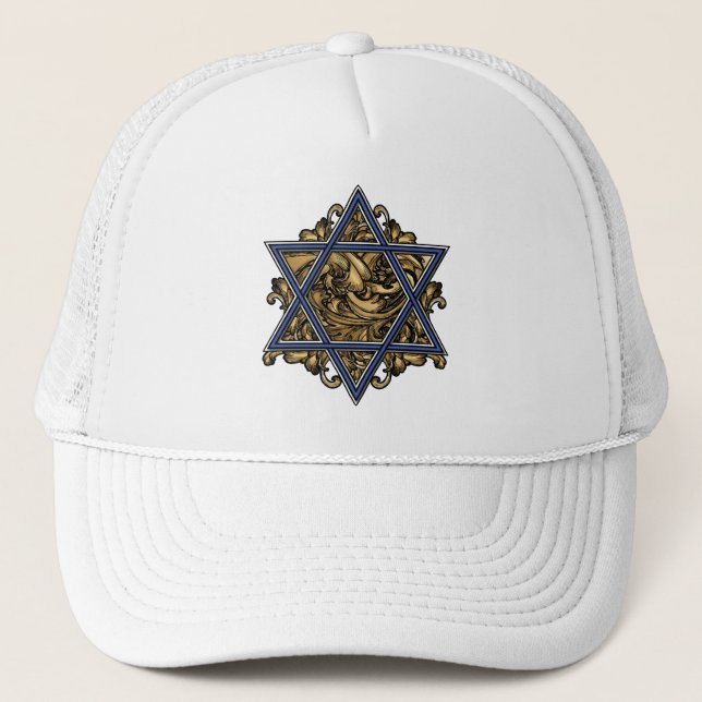 Star of David Gold Trucker Hat (Front)