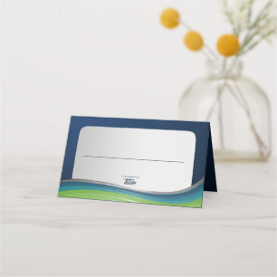 Star of David Green and Blue Gradient Bar Mitzvah Place Card