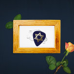 Star of David Guitar Pick<br><div class="desc">Gold Star of David on navy blue background.</div>