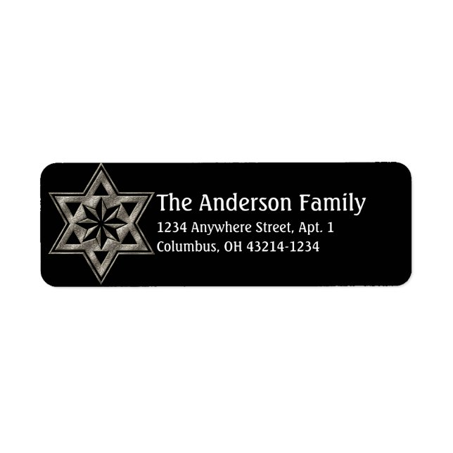 Star of David Hanukkah Address Labels d16 (Front)