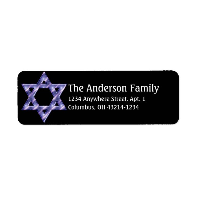 Star of David Hanukkah Address Labels d3 (Front)