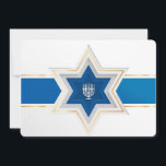 Star of David Hanukkah Holiday Card<br><div class="desc">Star of David Hanukkah Holiday Card Keep in touch with family and friends while you celebrate the holiday of Hanukkah/Chanukah with the lights of the menorah. The eight-day Jewish celebration known as Hanukkah or Chanukah commemorates the rededication during the second century B.C. of the Second Temple in Jerusalem, where according...</div>