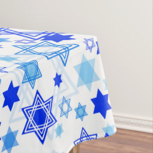 Star of David Hanukkah Pattern Tablecloth