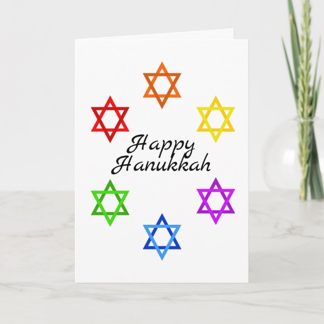 Star of David Hanukkah Pride Holiday Card (Front)