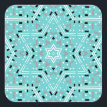 Star of David Hanukkah Stickers<br><div class="desc">Lovely aqua Hanukkah stickers featuring an abstract mandala Star of David pattern.  Designed by Susan Silva.</div>