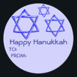 STAR OF DAVID HAPPY HANUKKAH STICKERS<br><div class="desc">STAR OF DAVID HAPPY HANUKKAH STICKERS</div>