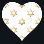 Star of David Heart Sticker<br><div class="desc">Star of David - Available in Blue or Gold.

You can add your own words,  pictures,  and/or change the background colour using Zazzle's great customisation tools.   This image is available on dozens of other products too.</div>