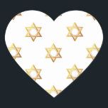 Star of David Heart Sticker<br><div class="desc">Star of David - Available in Blue or Gold.

You can add your own words,  pictures,  and/or change the background colour using Zazzle's great customisation tools.   This image is available on dozens of other products too.</div>