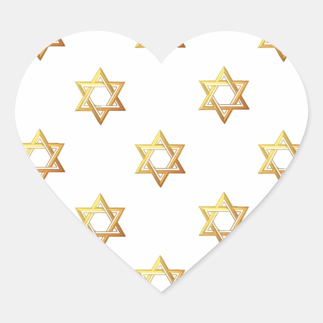 Star of David Heart Sticker (Front)