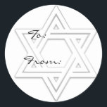 Star of David Holiday Gift Tag Stickers<br><div class="desc">Perfect for Hanukkah,  Bar Mitzvah or any other speciali occasion gifts.  Customise the To: and From: text for write it in by hand.</div>