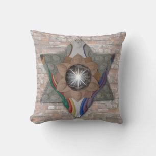 'Star of David' in leather and suede Cushion