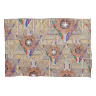'Star of David' in leather and suede Pillowcase
