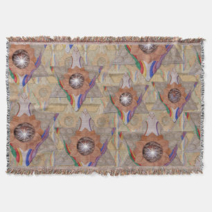 'Star of David' in leather and suede Throw Blanket