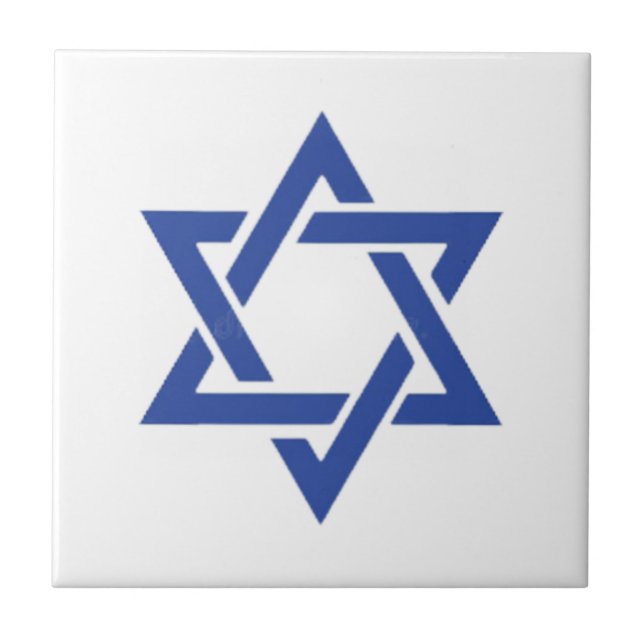 Star of David Israel Jewish Premier  Ceramic Tile (Front)