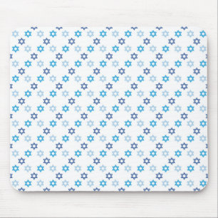 Star of David Jewish Blue and White Mouse Pad