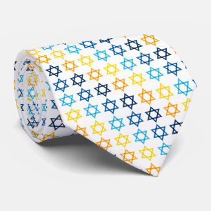 Star of David Jewish Colorful  Tie