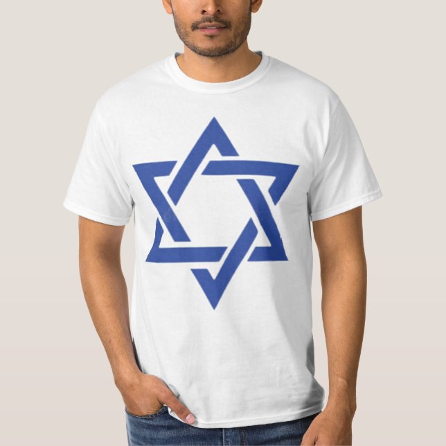 Star of David Jewish Israel Flag Patriotic T-Shirt (Front)