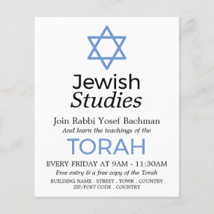 Star Of David, Judaism, Jewish Studies Advertising Flyer