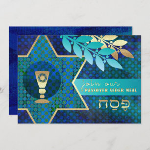 Star of David, Kiddush Cup Passover Seder  Invitation