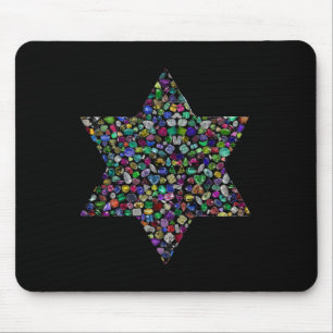 Star of David made with Gemstones in All Colours Mouse Pad