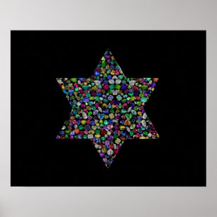 Star of David made with Gemstones in All Colours Poster