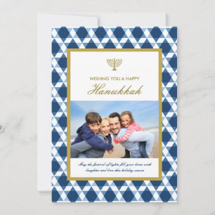 Star Of David Menorah Hanukkah Photo Greetings Holiday Card