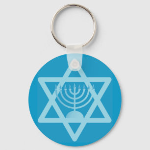 Star of David Menorah Key Ring