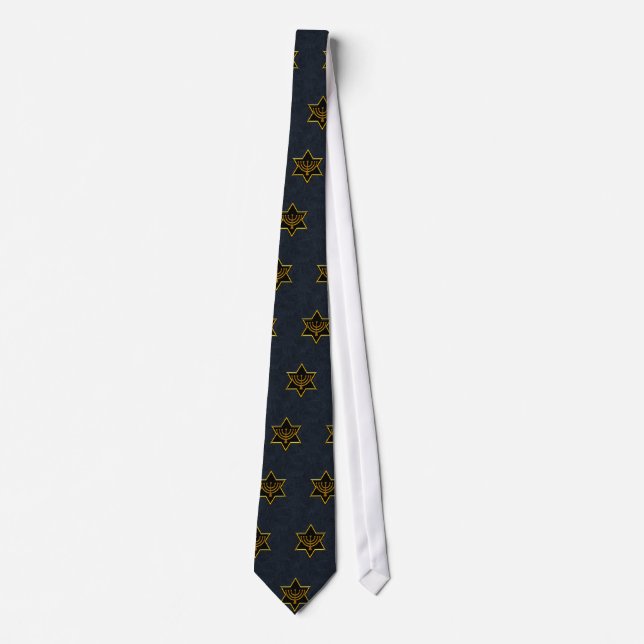 Star of David & Menorah Tie (Front)