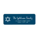 STAR OF DAVID modern plain simple dark blue white Return Address Label<br><div class="desc">Setup as a template it is easy to customise with your own text - make it yours! - - - - - - - - - - - - - - - - - - - - - - - - - - - - - - - - - -...</div>