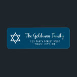 STAR OF DAVID modern plain simple dark blue white Return Address Label<br><div class="desc">Setup as a template it is easy to customise with your own text - make it yours! - - - - - - - - - - - - - - - - - - - - - - - - - - - - - - - - - -...</div>