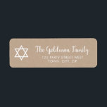 STAR OF DAVID modern plain simple kraft white Return Address Label<br><div class="desc">Setup as a template it is easy to customise with your own text - make it yours! - - - - - - - - - - - - - - - - - - - - - - - - - - - - - - - - - -...</div>