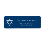 STAR OF DAVID modern plain simple navy blue white Return Address Label<br><div class="desc">Setup as a template it is easy to customise with your own text - make it yours! - - - - - - - - - - - - - - - - - - - - - - - - - - - - - - - - - -...</div>