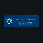 STAR OF DAVID modern plain simple navy blue white Return Address Label<br><div class="desc">Setup as a template it is easy to customise with your own text - make it yours! - - - - - - - - - - - - - - - - - - - - - - - - - - - - - - - - - -...</div>