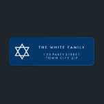 STAR OF DAVID modern plain simple navy blue white Return Address Label<br><div class="desc">Setup as a template it is easy to customise with your own text - make it yours! - - - - - - - - - - - - - - - - - - - - - - - - - - - - - - - - - -...</div>