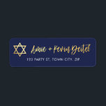 STAR OF DAVID modern plain simple navy blue white Return Address Label<br><div class="desc">Setup as a template it is easy to customise with your own text - make it yours! - - - - - - - - - - - - - - - - - - - - - - - - - - - - - - - - - -...</div>