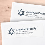 Star of David Modern Simple Chic Return Address Return Address Label<br><div class="desc">Composed of modern serif and sans serif typography with a star of David.

This is designed by Select Party Supplies,  exclusive for Zazzle.

Available here:
http://www.zazzle.com/store/selectpartysupplies</div>