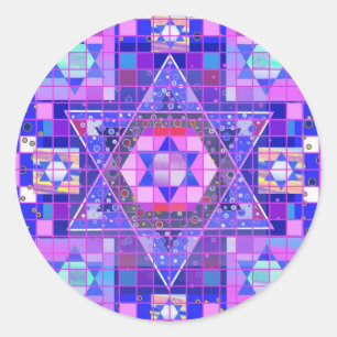 Star of David mosaic Classic Round Sticker