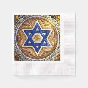 Star of David Napkins, Coined Cocktail Paper Napkin