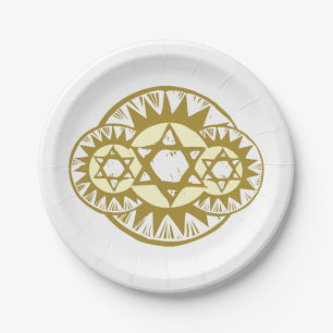 Star Of David Paper Plate